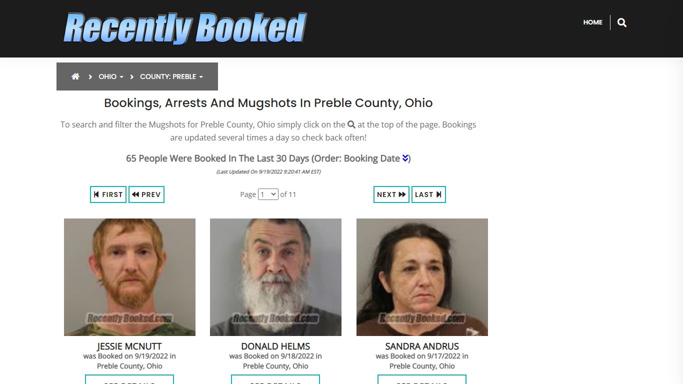 Recent bookings, Arrests, Mugshots in Preble County, Ohio - Recently Booked